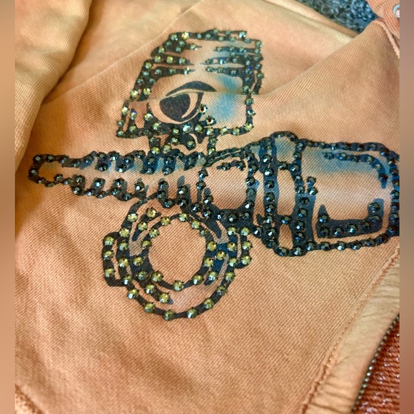 The Great China Wall Vintage RARE Hoodie Swarovski Crystals Sweatshirt handmade - Picture 8 of 9